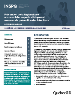 Prévention de la légionellose nosocomiale : aspects cliniques et mesures de prévention des infections