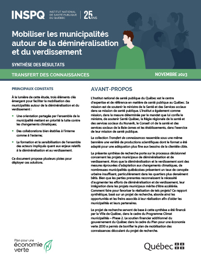 Mobiliser les municipalités autour de la déminéralisation et du verdissement