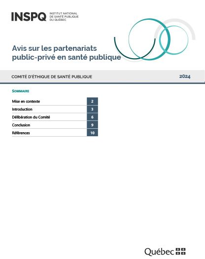 Avis sur les partenariats  public-privé en santé publique