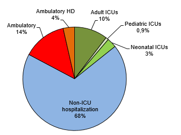 Figure 5 – Breakdown of Cases Based on Type of Unit and Type of ICU, Québec, 2016–2017 (%)