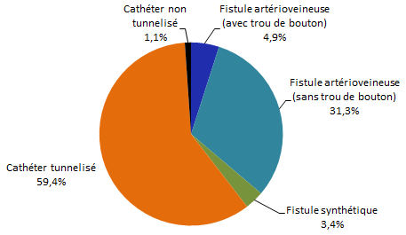 Figure 2 – Répartition des patients-périodes selon le type d’accès vasculaire, Québec, 2017-2018 (%)