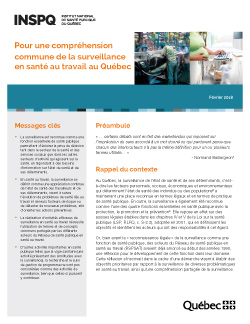 Pour une compréhension commune de la surveillance en santé au travail au Québec