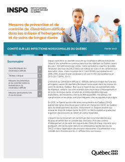 Mesures de prévention et de contrôle du Clostridium difficile dans les milieux d’hébergement et de soins de longue durée