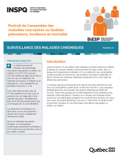Portrait de l’ensemble des maladies vasculaires au Québec : prévalence, incidence et mortalité Portrait de l’ensemble des maladies vasculaires au Québec : prévalence, incidence et mortalité