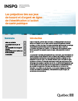 Les préjudices liés aux jeux de hasard et d’argent en ligne : de l’identification à l’action de santé publique