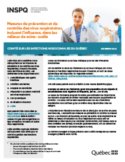 Mesures de prévention et de contrôle des virus respiratoires, incluant l’influenza, dans les milieux de soins : outils Mesures de prévention et de contrôle des virus respiratoires, incluant l’influenza, dans les milieux de soins : outils
