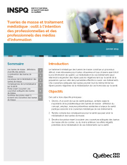 Tueries de masse et traitement médiatique : outil à l’intention  des professionnelles et des professionnels des médias d’information