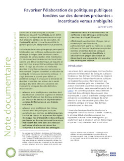 Favoriser l’élaboration de politiques publiques fondées sur des données probantes : incertitude versus ambiguïté