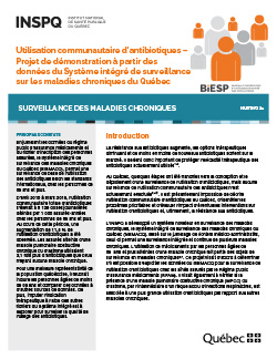 Utilisation communautaire d’antibiotiques – Projet de démonstration à partir des données du Système intégré de surveillance sur les maladies chroniques du Québec