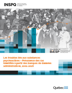 Les troubles liés aux substances psychoactives – Prévalence des cas identifiés à partir des banques de données administratives, 2001-2016