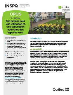 Des actions pour une utilisation et une conception optimales des espaces verts