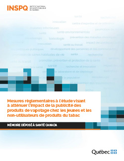 Mesures règlementaires à l'étude visant à atténuer l'impact de la publicité des produits de vapotage chez les jeunes et les non-utilisateurs de produits du tabac