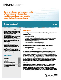 Prise en charge clinique des tests d’amplification des acides nucléiques pharyngés positifs pour Neisseria gonorrhoeae Prise en charge clinique des tests d’amplification des acides nucléiques pharyngés positifs pour Neisseria gonorrhoeae