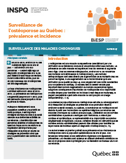 Surveillance de l’ostéoporose au Québec : prévalence et incidence