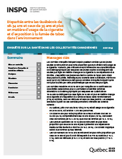 Disparités entre les Québécois de 18-34 ans et ceux de 35 ans et plus en matière d’usage de la cigarette et d’exposition à la fumée de tabac dans l’environnement