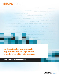 L'efficacité des stratégies de réglementation de la publicité et de la promotion alimentaires