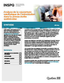 Analyse de la couverture médiatique de l’intimidation dans la presse écrite québécoise