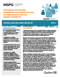 Prévalence de l’obésité abdominale et évolution du tour de taille mesuré chez les adultes québécois