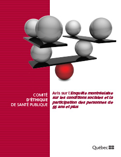 Avis sur l’Enquête montréalaise sur les conditions sociales et la participation des personnes de 55 ans et plus