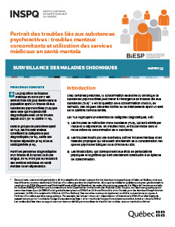 Portrait des troubles liés aux substances psychoactives : Troubles mentaux concomitants et utilisation des services médicaux en santé mentale