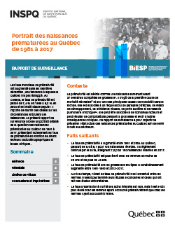 Portrait des naissances prématurées au Québec de 1981 à 2017