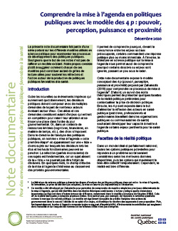 Comprendre la mise à l’agenda en politiques publiques avec le modèle des 4 p : pouvoir, perception, puissance et proximité