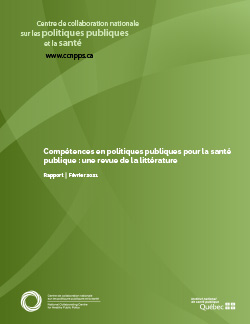 Compétences en politiques publiques pour la santé publique : une revue de la littérature