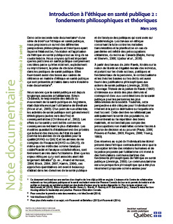 Introduction à l’éthique en santé publique 2 : fondements philosophiques et théoriques