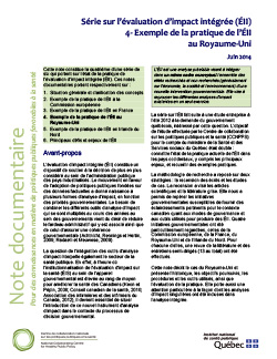 Série sur l’évaluation d’impact intégrée (ÉII) : 4- Exemple de la pratique de l’ÉII au Royaume-Uni