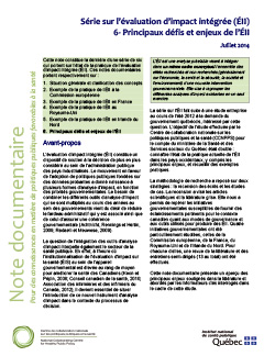 Série sur l’évaluation d’impact intégrée (ÉII) 6- Principaux défis et enjeux de l’ÉII