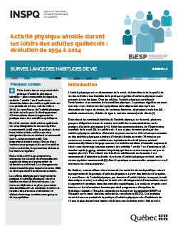 Activité physique aérobie durant les loisirs des adultes québécois : évolution de 1994 à 2014