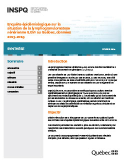 Enquête épidémiologique sur la situation de la lymphogranulomatose vénérienne (LGV) au Québec, données 2013-2019