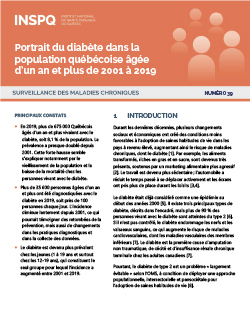 Portrait du diabète dans la population québécoise âgée d’un an et plus de 2001 à 2019
