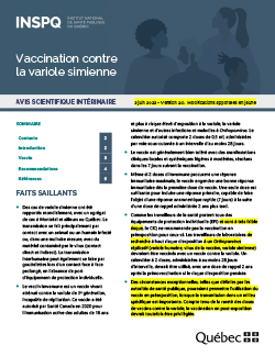 Vaccination contre la variole simienne