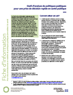 Outil d’analyse de politiques publiques pour une prise de décision rapide en santé publique