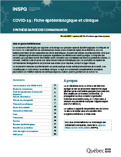 COVID-19 : Fiche épidémiologique et clinique