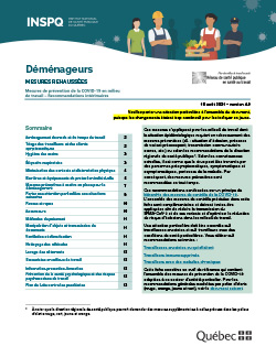 COVID-19 : Recommandations intérimaires concernant les déménageurs