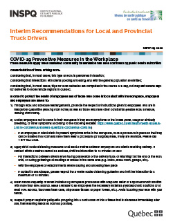 COVID-19: Interim Recommendations for Local and Provincial Truck Drivers