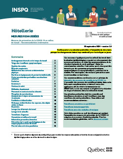 COVID-19 : Recommandations intérimaires concernant les travailleurs du secteur de l'hôtellerie