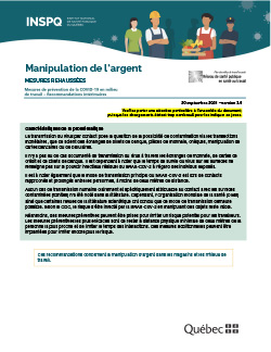 COVID-19 : Recommandations intérimaires concernant la manipulation d'argent dans les magasins et les milieux de travail