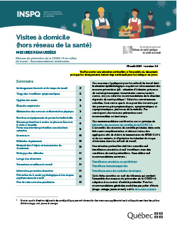 COVID-19 : Recommandations intérimaires à l'intention des travailleurs effectuant des visites à domicile (hors du domaine de la santé)