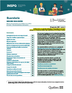 Mesures pour les travailleurs dans le secteur du nettoyage à sec et des buanderies