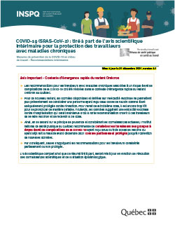 COVID-19 (SRAS-CoV-2) : avis scientifique intérimaire pour la protection des travailleurs avec maladies chroniques COVID-19 (SRAS-CoV-2) : avis scientifique intérimaire pour la protection des travailleurs avec maladies chroniques