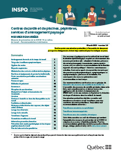 Recommandations intérimaires pour les centres de jardin  et piscines, pépinières et entreprises d’aménagement paysager – Phase de reprise progressive des activités