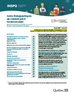 COVID-19 : Soins thérapeutiques en cabinet privé