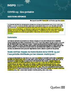 COVID-19 : Eau potable