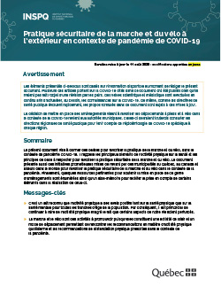 Pratique sécuritaire de la marche et du vélo à l’extérieur en contexte de pandémie de COVID-19