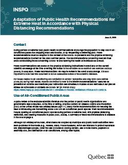 COVID-19: Adaptation of Public Health Recommendations for Extreme Heat in Accordance with Physical Distancing Recommendations