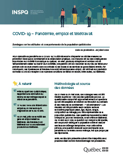 COVID-19 – Pandémie, emploi et télétravail COVID-19 – Pandémie, emploi et télétravail