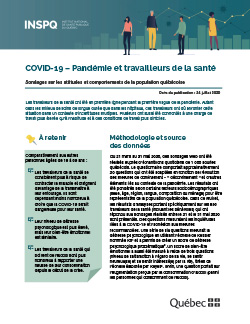 COVID-19 : Pandémie et travailleurs de la santé COVID-19 : Pandémie et travailleurs de la santé
